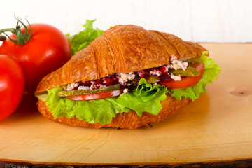 Croissant with meat