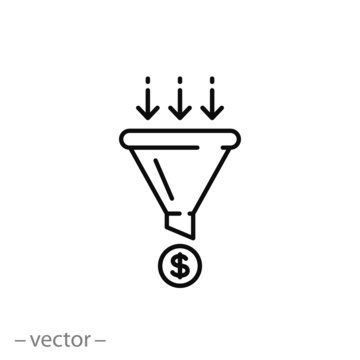 Sales funnel icon vector