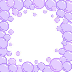 Bubble frame, place for text from blobs, soap blister bounding box, foam border, vector illustration