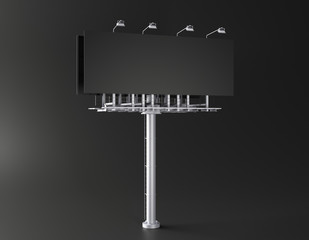 Empty billboard on black background