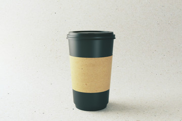 Blank black coffee cup