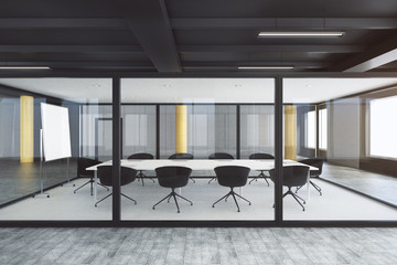 Modern glass boardroom