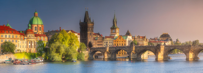 View of Charles bridge Prague, Czech Republic.
