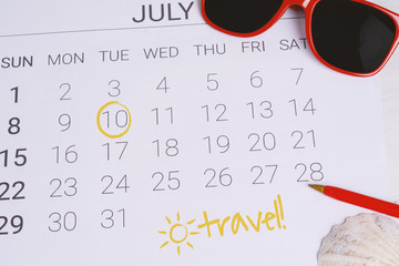 Summer Calendar Schedule.