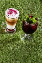 set of summer drinks