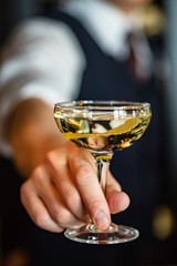 barman with cocktail