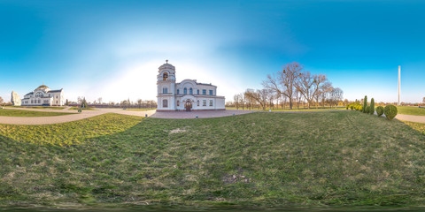 Fototapeta na wymiar 3D spherical panorama with 360 viewing angle. Ready for virtual reality or VR. Full equirectangular projection. Brest fortness.