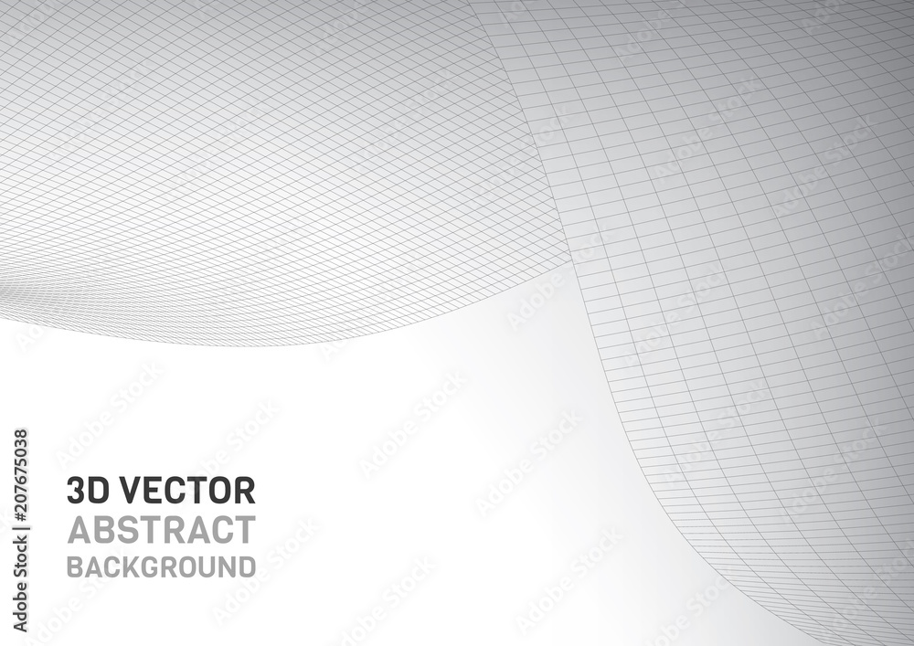 Poster abstract 3d surface. distortion of space and matter. modern technology for designing volume objects.