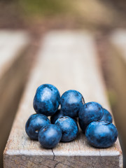 Fresh blueberries on a wooden table