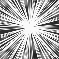 Comic monochrome explosive background