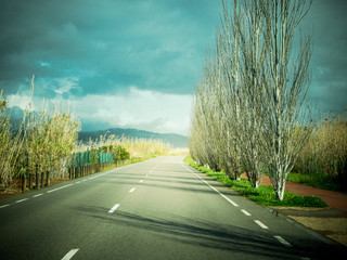 Road route on a road trip