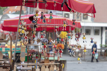 Wooden toys at the market