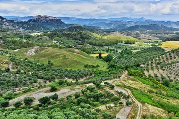 Gordijnen Landscape view of Calabria, in the Province of Crotone, Italy © monticellllo