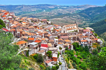 Naklejka na ściany i meble The village of Staiti in the Province of Reggio Calabria, Italy