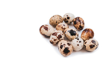 Fototapeta premium Fresh quail eggs isolated on white background