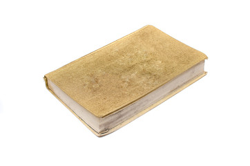 Golden book isolated on white background.