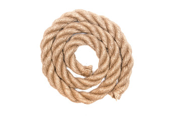Twisted rope isolated on the white background.