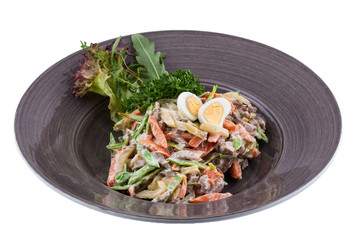 salad from the  chef with beaf