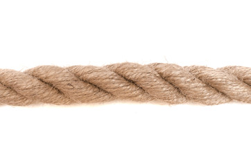 Rope segment line isolated on the white background.