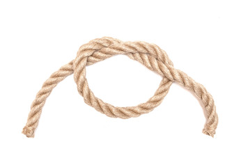 Rope knot isolated on the white background.