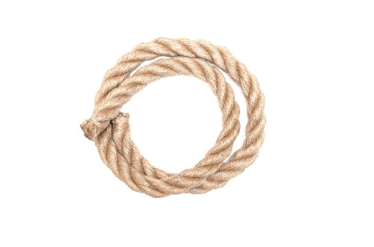 Twisted rope isolated on the white background.
