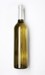 Fototapeta premium Bottle of delicious wine on white background