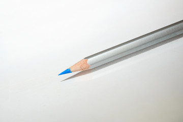 close up of blue and gray color pencil