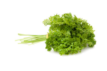 Fresh green parsley for salad isolated on the white