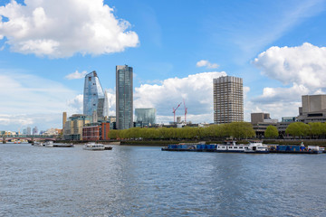 Fototapeta na wymiar Panorama of south bank of the Thames River in London