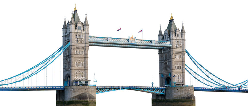 Fototapeta Tower Bridge in London isolated on white background