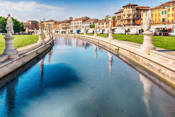 The scenic square of Prato della Valle in Padua, Italy