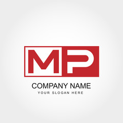 Initial Letter MP Logo Vector Design