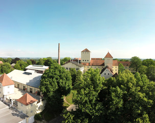Luftbild der ältesten Brauerei der Welt, Weihenstephan, Freising, Deutschland