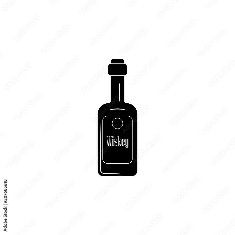 Poster whiskey bottle icon. element of simple drinks icon for mobile concept and web apps. detailed whiskey