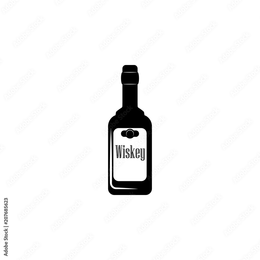 Poster whiskey bottle icon. element of simple drinks icon for mobile concept and web apps. detailed whiskey