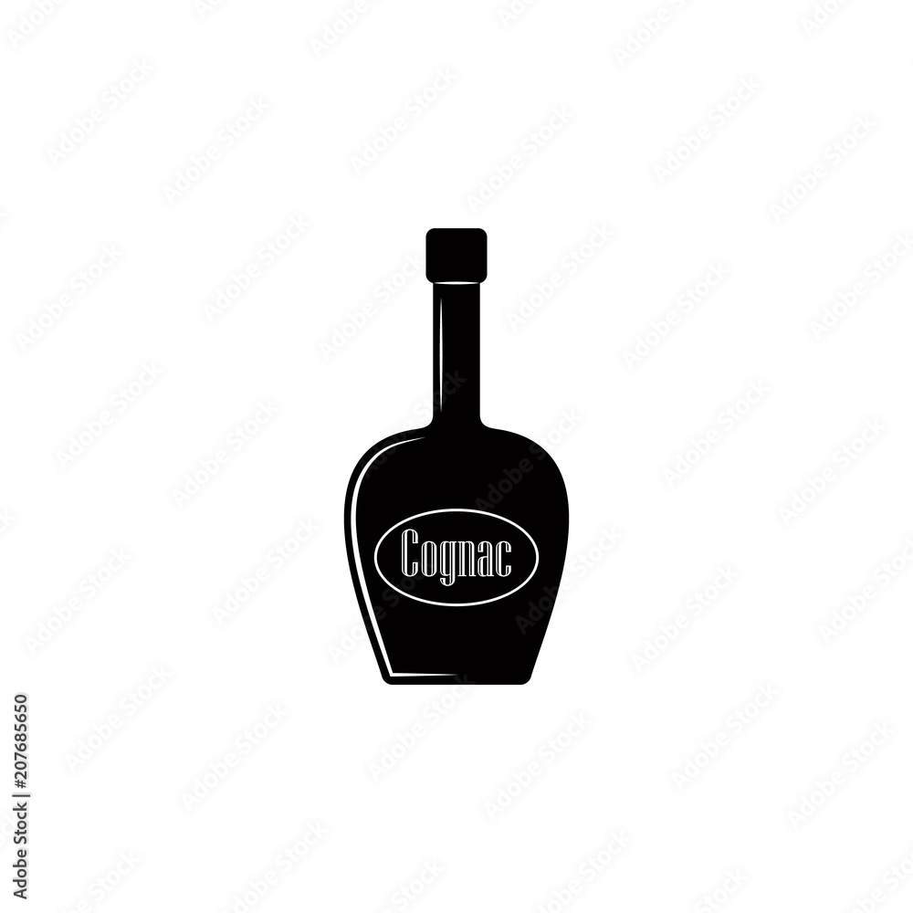 Poster bottle of cognac icon. element of simple drinks icon for mobile concept and web apps. detailed bottl