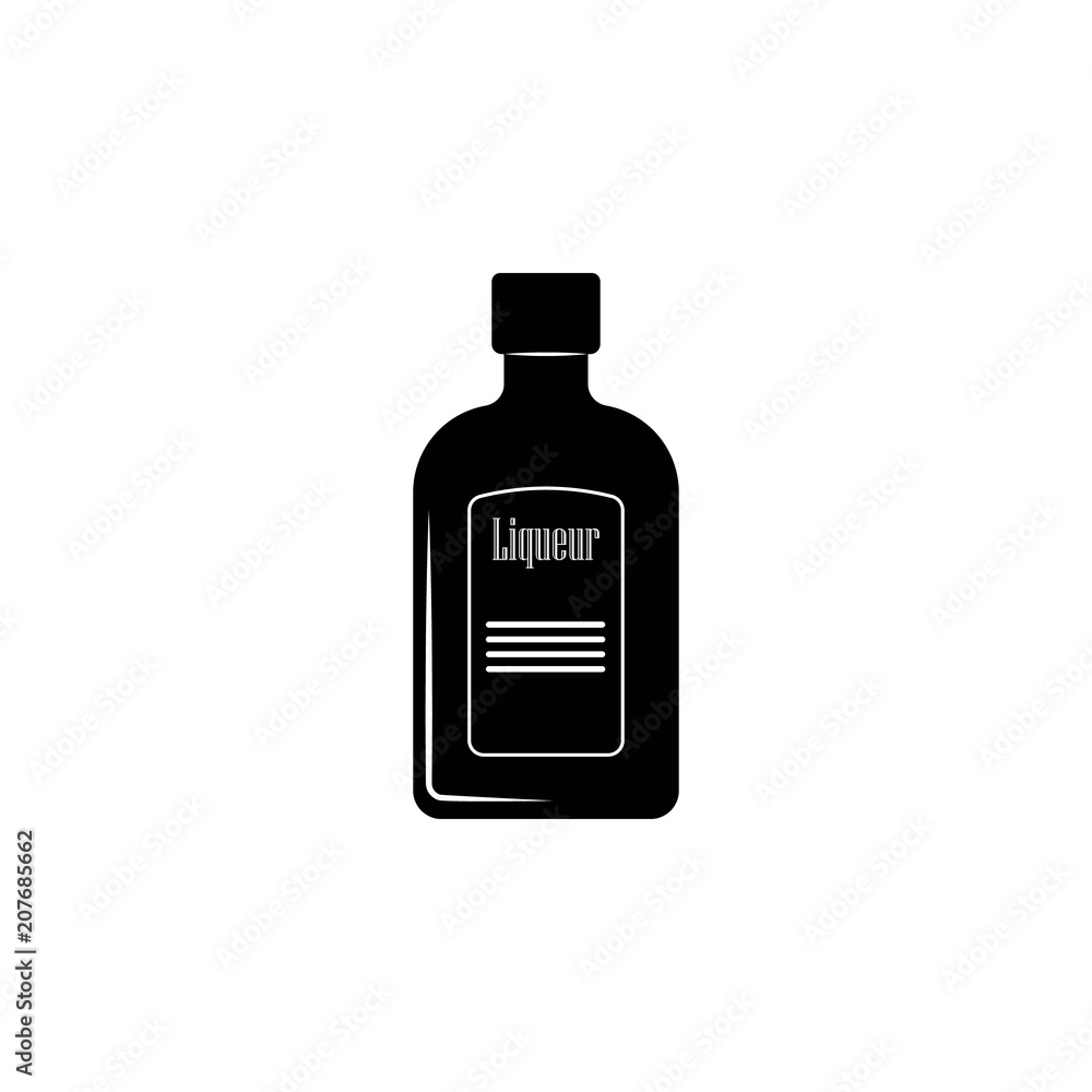 Poster bottle of liquor icon. element of simple drinks icon for mobile concept and web apps. detailed bottl