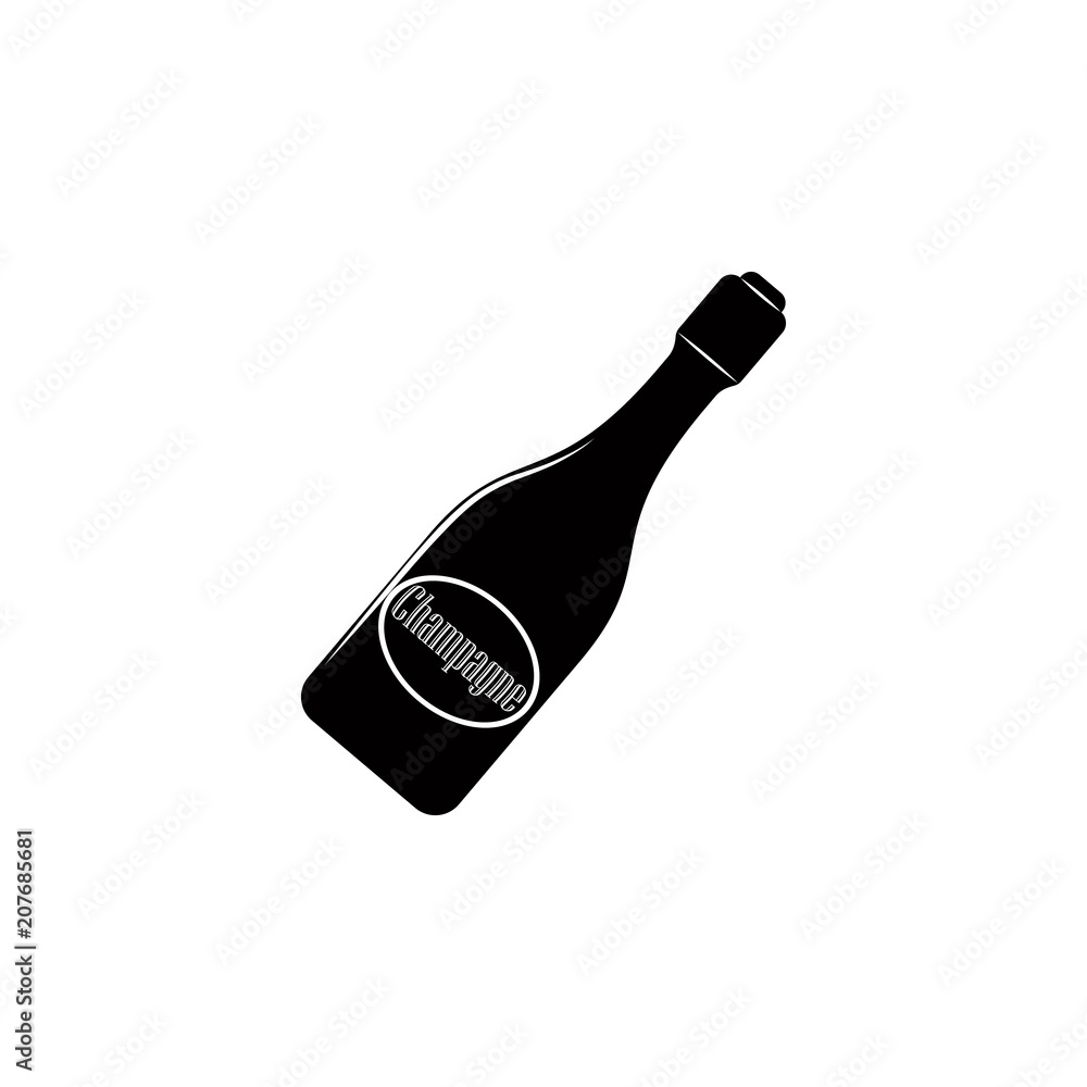 Poster a bottle of champagne icon. element of simple drinks icon for mobile concept and web apps. detailed 
