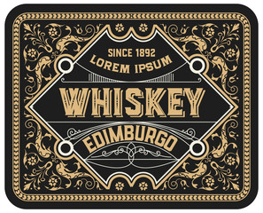 Vintage label. Suitable for whiskey or other comercial products