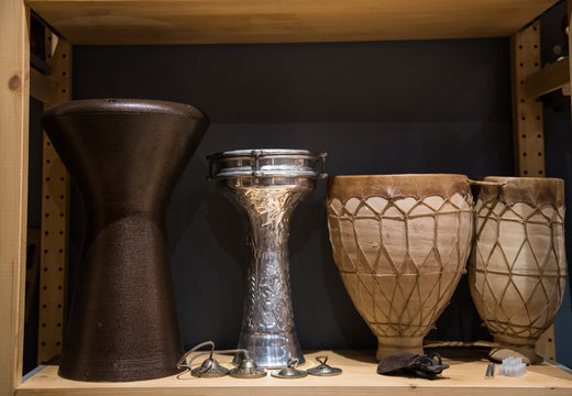Bongos standing on shelf