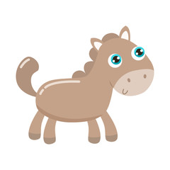 Obraz na płótnie Canvas Cute little horse vector illustration. Flat design.