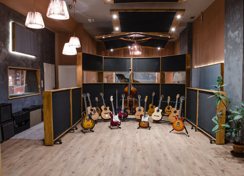 Various guitars near bass