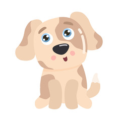 Cute puppy vector illustration. Flat design.