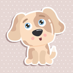 Fototapeta na wymiar Cute puppy vector illustration. Flat design.