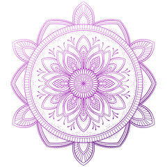 Set of vintage Wedding Invitation card with Mandala pattern and in color. Vector illustrator of abstrack background. Meditation element for India yoga