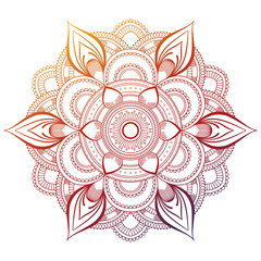 Set of vintage Wedding Invitation card with Mandala pattern and in color. Vector illustrator of abstrack background. Meditation element for India yoga