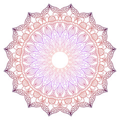 Set of vintage Wedding Invitation card with Mandala pattern and in color. Meditation element for India yoga. Ornament for decorating a greeting