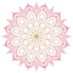 Set of vintage Wedding Invitation card with Mandala pattern and in color. Meditation element for India yoga. Ornament for decorating a greeting