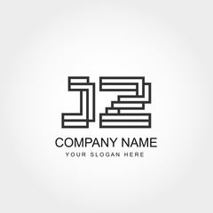 Initial Letter JZ Logo Template Vector Design