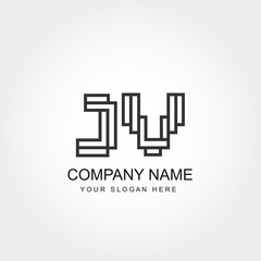 Initial Letter JV Logo Template Vector Design